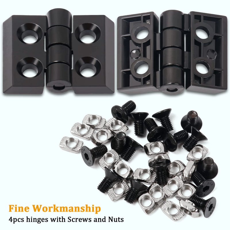 KOOTANS 4 Sets Alloy Hinges for 2020 Series 6mm T-Slot Aluminum Extrusion Profile 3D Printer Frame - Image 3